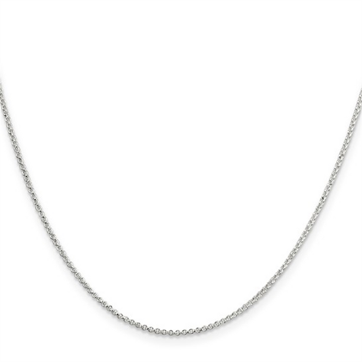 Sterling Silver Diamond-Cut Rolo Chain – 1.4mm, 18"