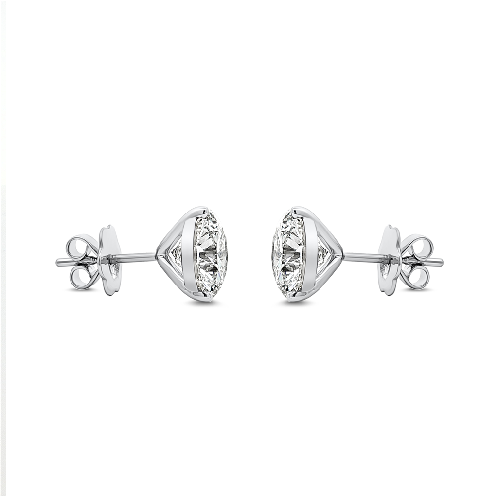 14K White Gold Lab Grown Diamond Stud Earrings – 5.16ctw.