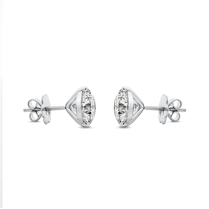 14K White Gold Lab Grown Diamond Stud Earrings – 5.16ctw.
