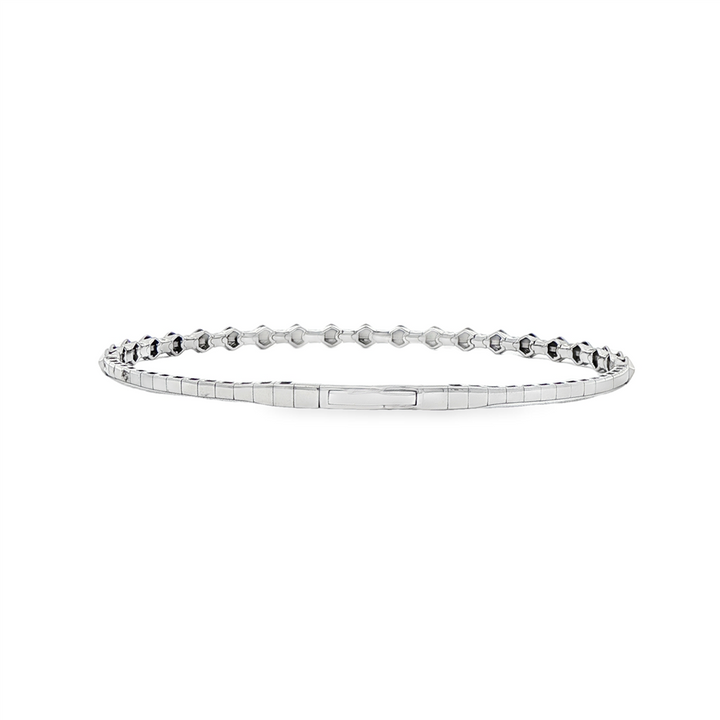 14K White Gold Studded Diamond Flexi Bangle – 0.28ctw.