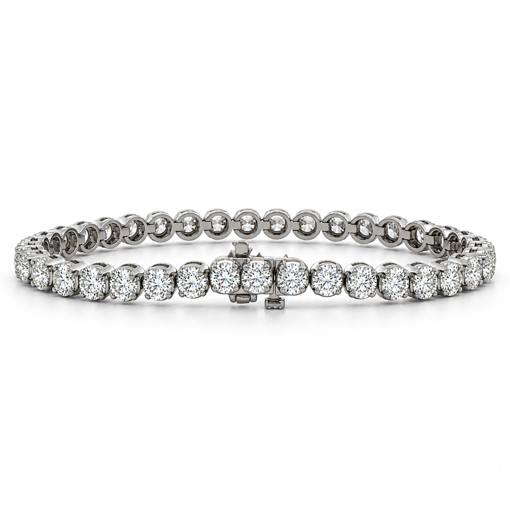 Platinum Natural Diamond Tennis Bracelet – 9.41 Carats