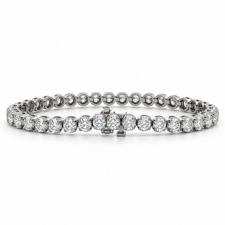 Platinum Natural Diamond Tennis Bracelet – 9.41 Carats