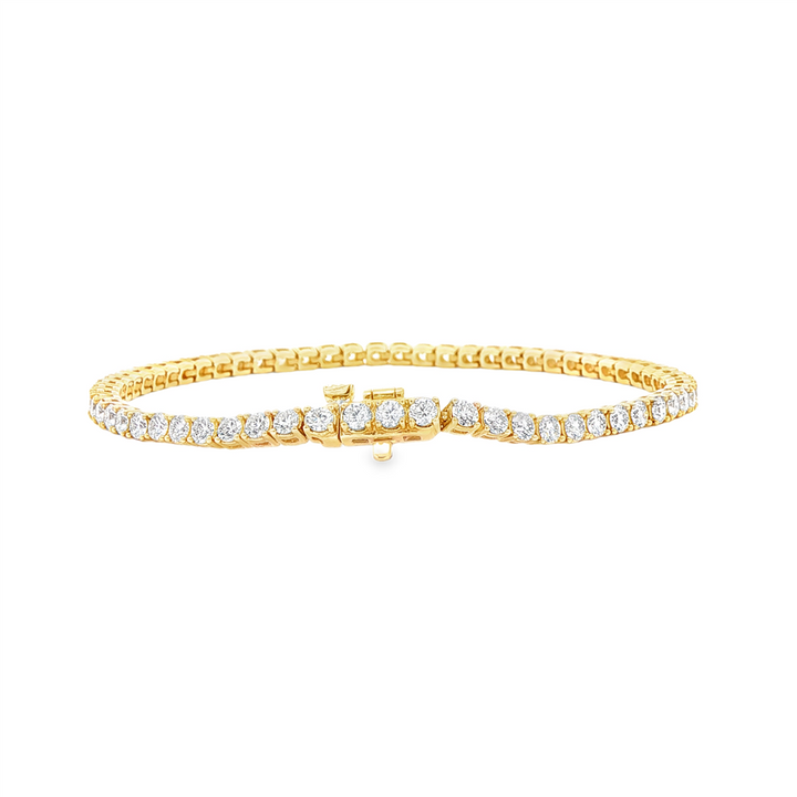 14K Yellow Gold 2.8mm Natural Diamond Tennis Bracelet – 3.75ctw.