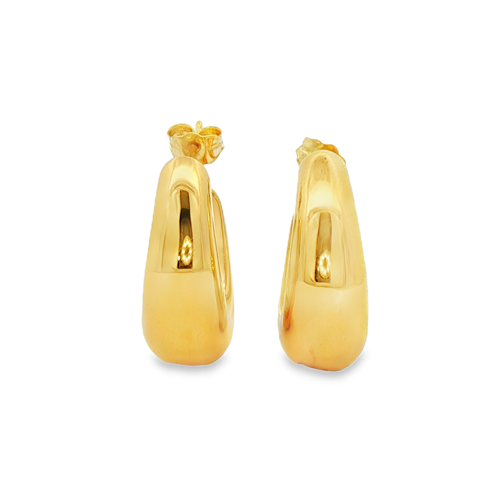 18K Yellow Gold Estate Hollow Bubble Hoop Earrings – 4.7g