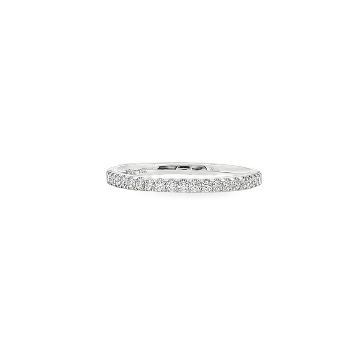 14K White Gold Natural Diamond Band – 1.8mm, Size 6.5, approx. 0.21 CTW, 1.7g