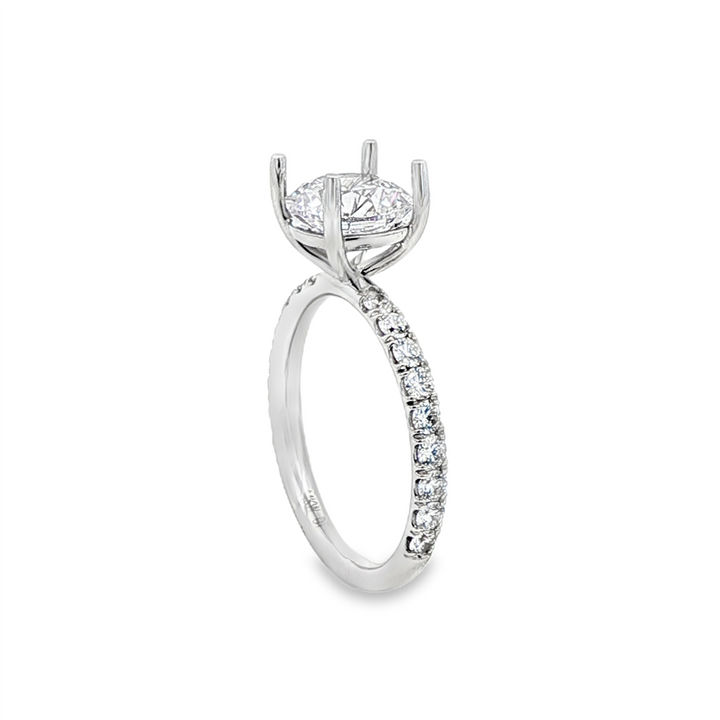 14K White Gold Lab-Grown Diamond Semi-Mount Engagement Ring – 0.54ctw.