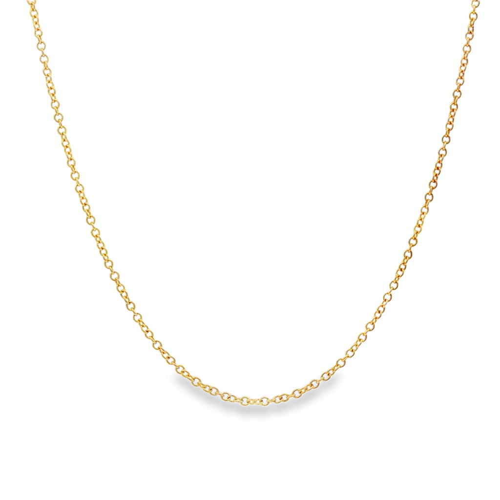 14K Yellow Gold Estate Adjustable Rolo Chain Necklace – 1.1mm, 16-18"