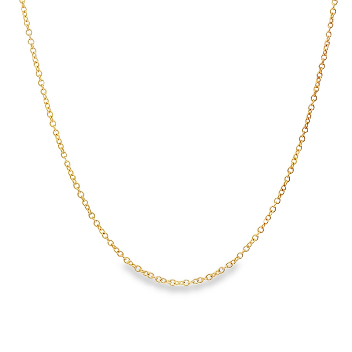 14K Yellow Gold Estate Adjustable Rolo Chain Necklace – 1.1mm, 16-18"
