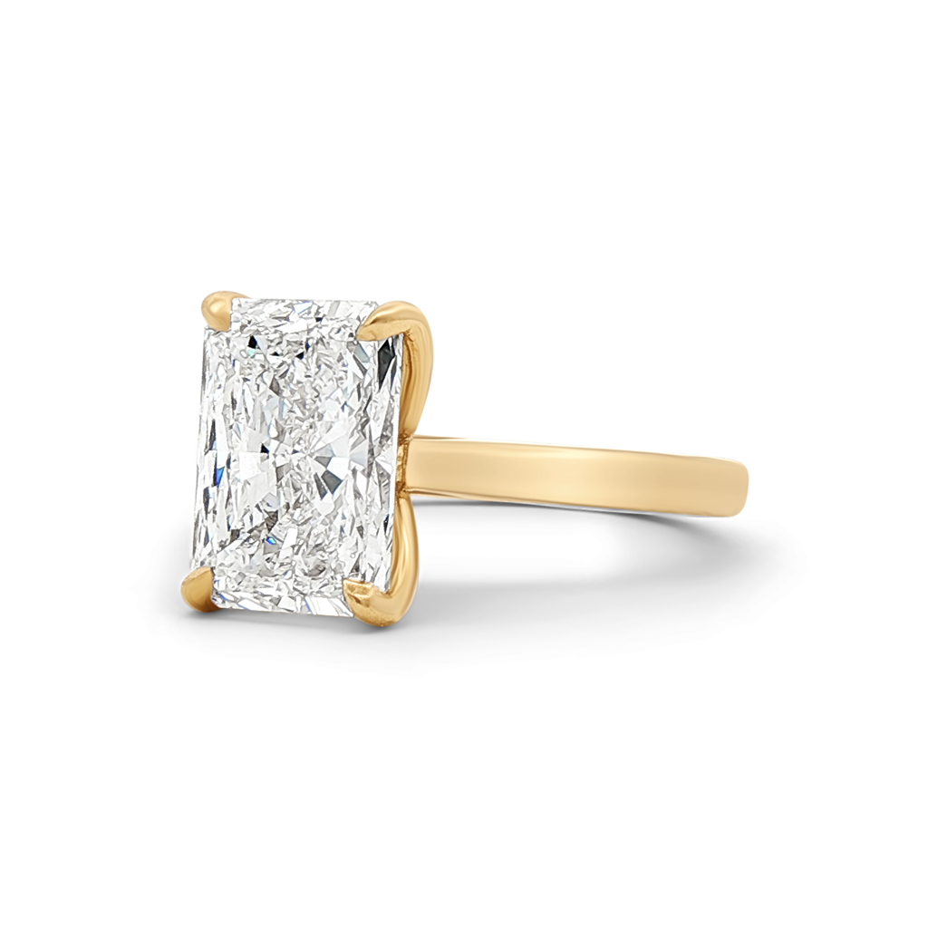 14K Yellow Gold Tulip Solitaire Semi-Mount Engagement Ring (Radiant)