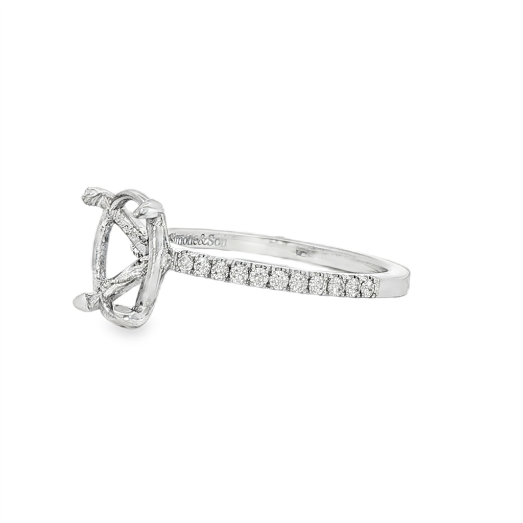 14K White Gold Natural Diamond Semi-Mount Engagement Ring – 0.17ctw.