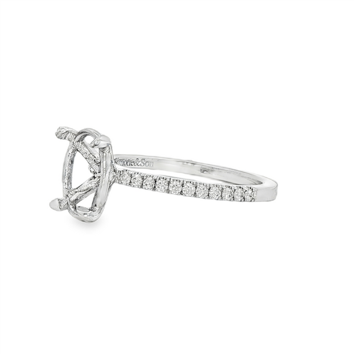 14K White Gold Natural Diamond Semi-Mount Engagement Ring – 0.17ctw.