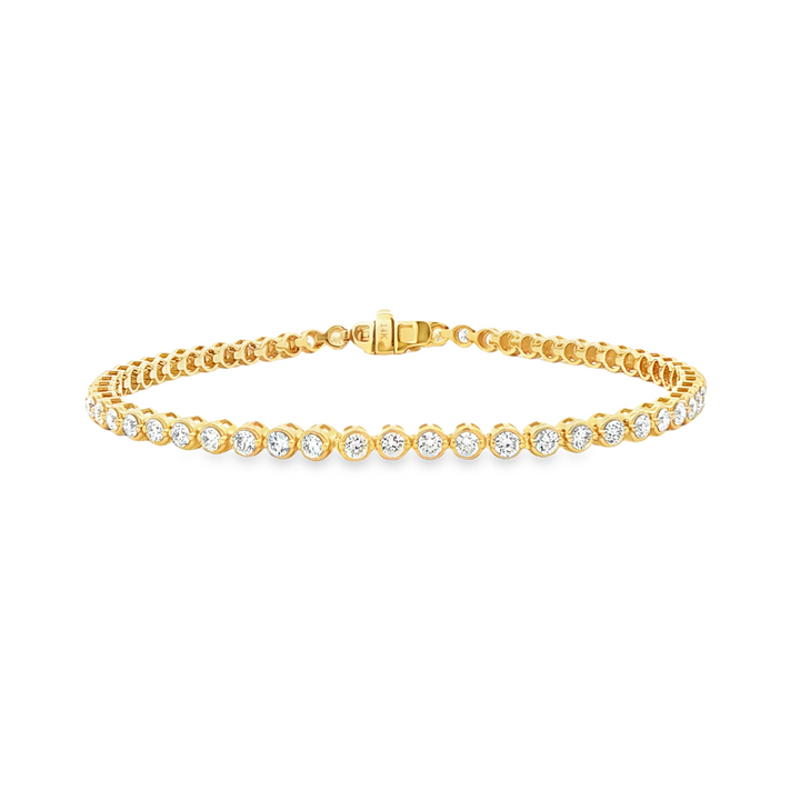 14K Yellow Gold 2.9mm Natural Diamond Tennis Bracelet – 2.00ctw.