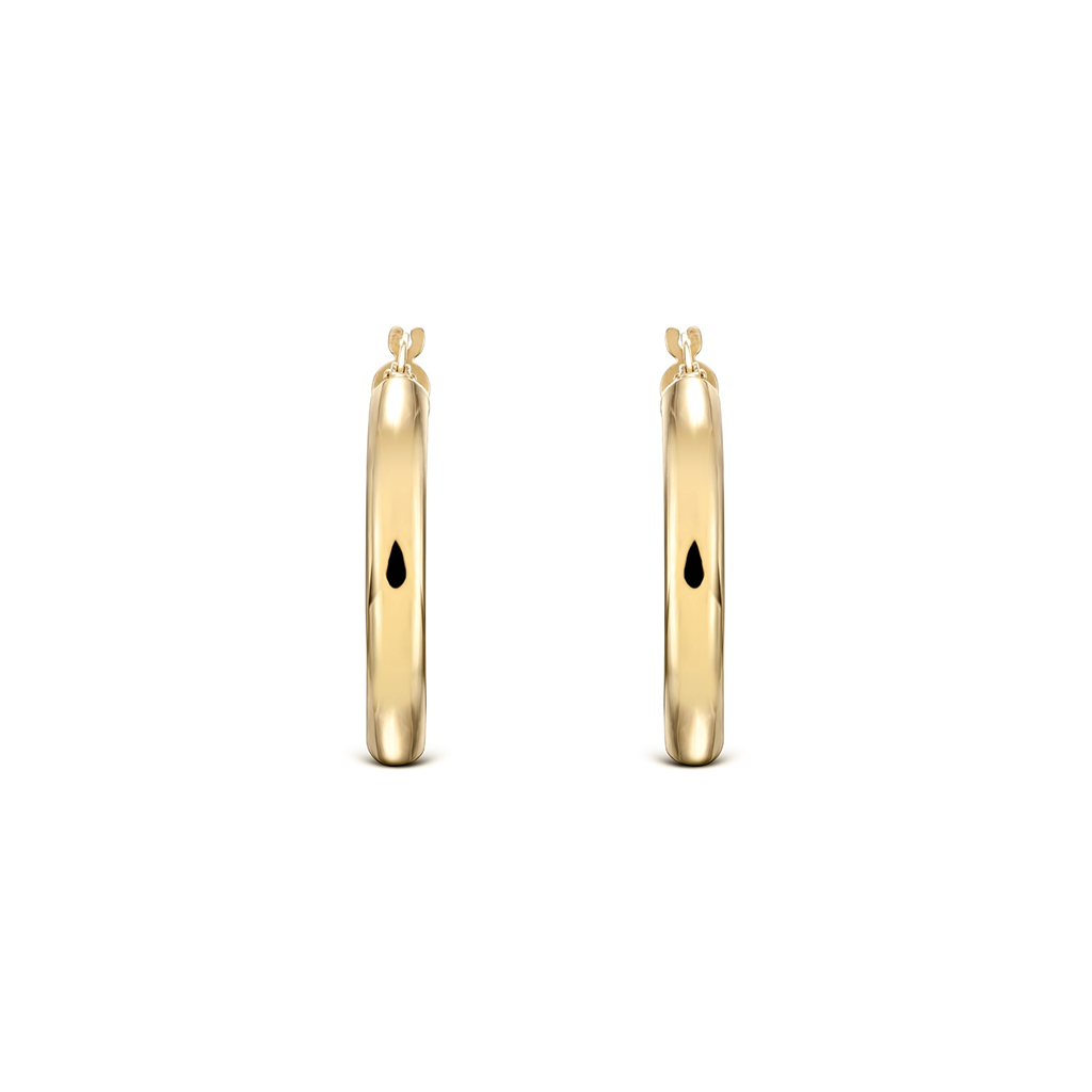 14K Yellow Gold Light Hoop Earrings (4x20mm)