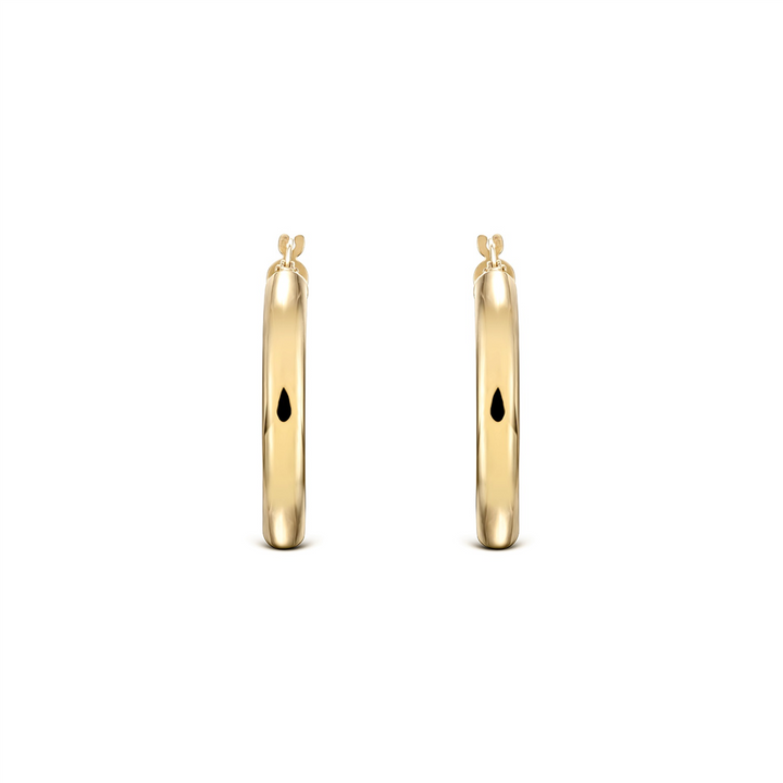 14K Yellow Gold Light Hoop Earrings (4x20mm)