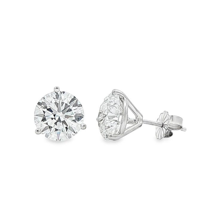 14K White Gold Lab Grown Diamond Stud Earrings – 5.16ctw.