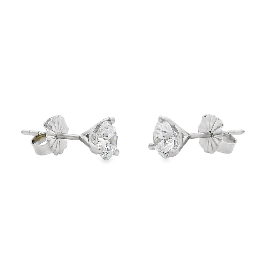 14K White Gold Lab Grown Diamond Stud Earrings – 1.06ctw.