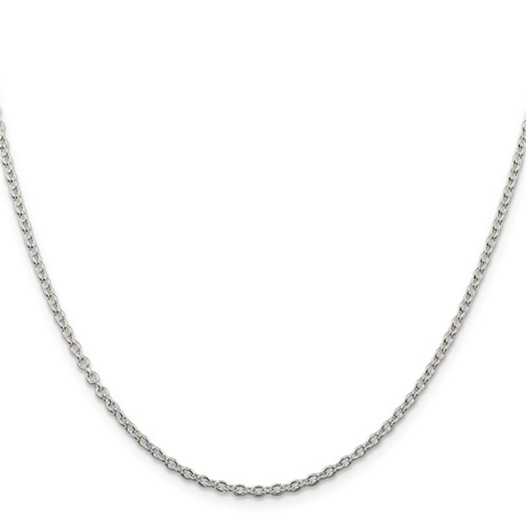 Sterling Silver Cable Chain Necklace – 2.25mm, 22"