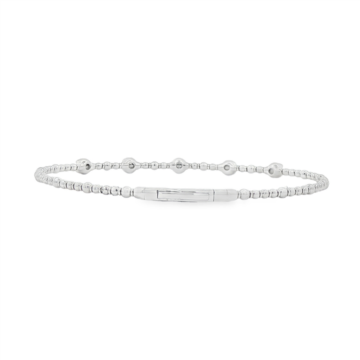 14K White Gold 5 Diamond Flexi Bangle 0.35ctw.