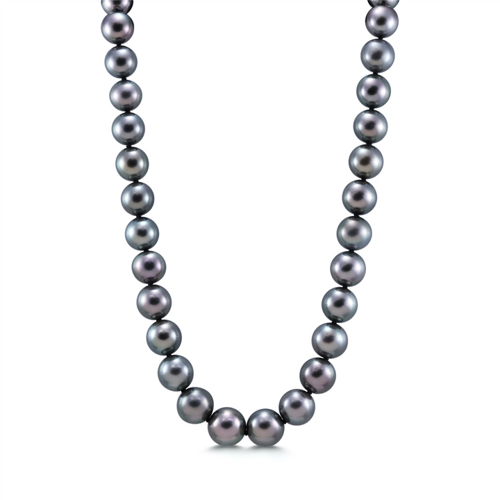 9.7-11.7mm Round Tahitian Pearl 16'' Pearl Necklace.