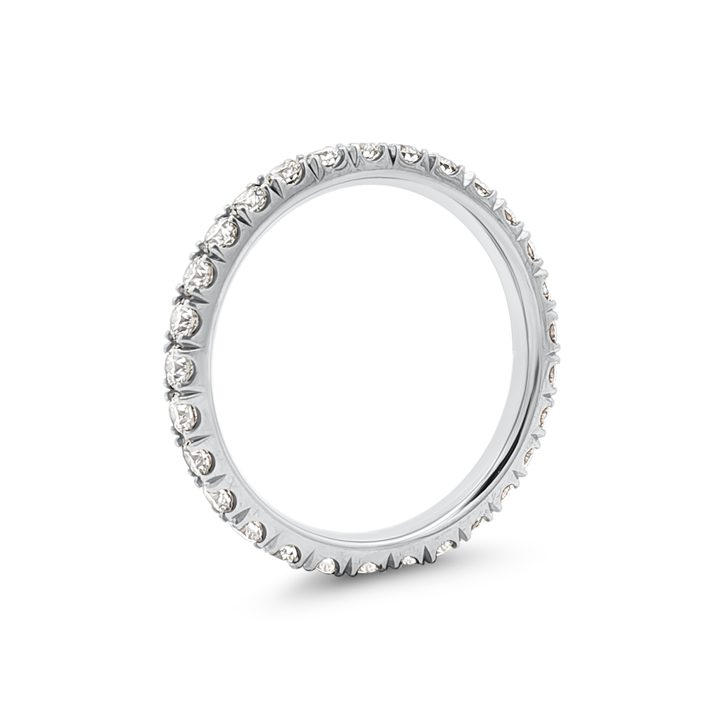 18K White Gold 1.01ctw Natural Diamond Eternity Wedding Band