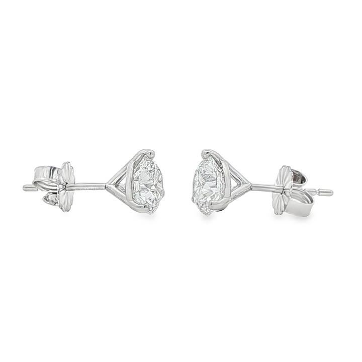14K White Gold Lab Diamond Stud Earrings – 2.06ctw, VVS2-D