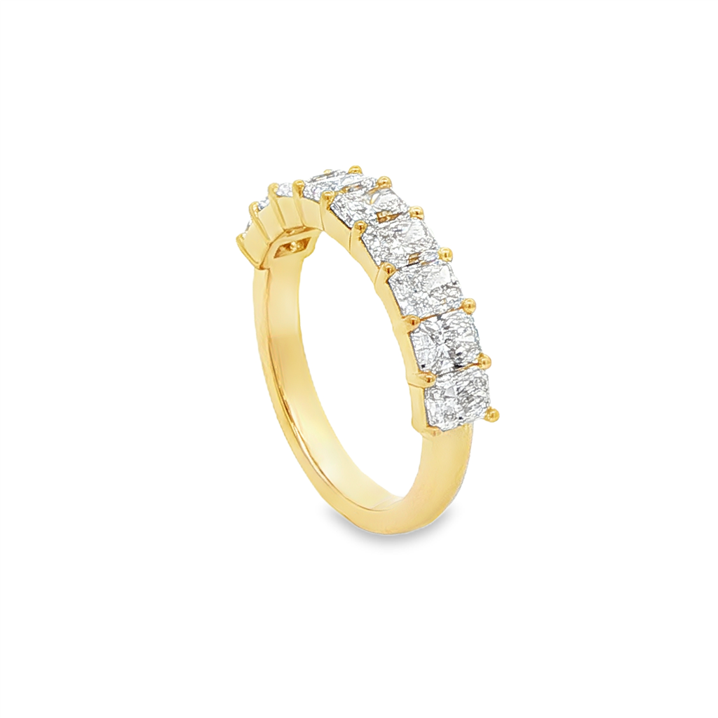 14K Yellow Gold Lab Diamond Radiant Cut Anniversary Band – 2.75ctw, Size 6.25, 3.7g