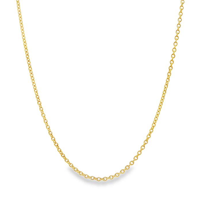 18K Yellow Gold Adjustable Rolo Chain 1.65mm, 16–18", 3.3g