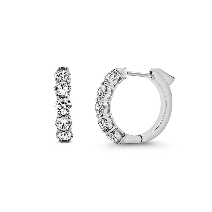 14K White Gold Lab Diamond Hoop Earrings – 1.89ctw, 17x3.7mm, DEF VVS, 5.6g