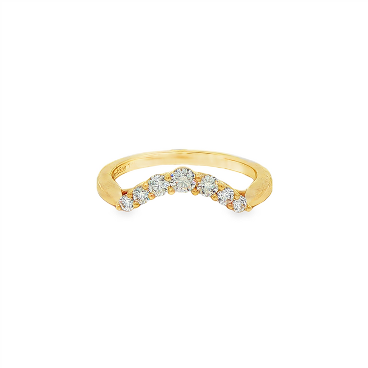 14K Yellow Gold Natural Diamond Curve Band – 0.31ctw.