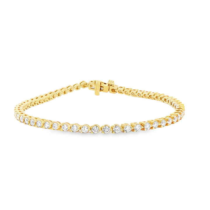14K Yellow Gold 2mm Lab Grown Diamond Tennis Bracelet – 2.00ctw.