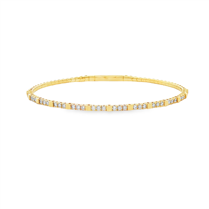 14K Yellow Dot Diamond Flexi Bangle – 1.9mm, 0.50ctw, 6.1g