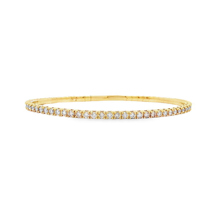 14K Yellow Diamond Flexi Bangle – 2.5mm, 2.00ctw, 7.5g