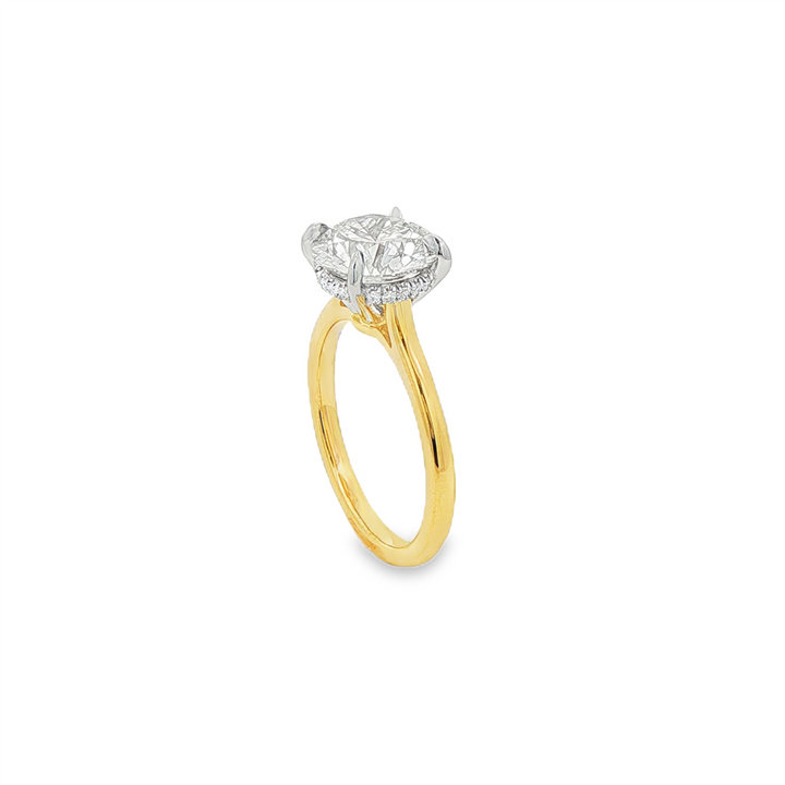 Platinum & 18K Yellow Gold Diamond Semi-Mount Engagement Ring – 0.07ctw, Size 6.5, 5g