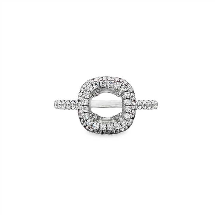 18K White Gold "Bloom" Diamond Semi-Mount Engagement Ring – 0.87ctw.