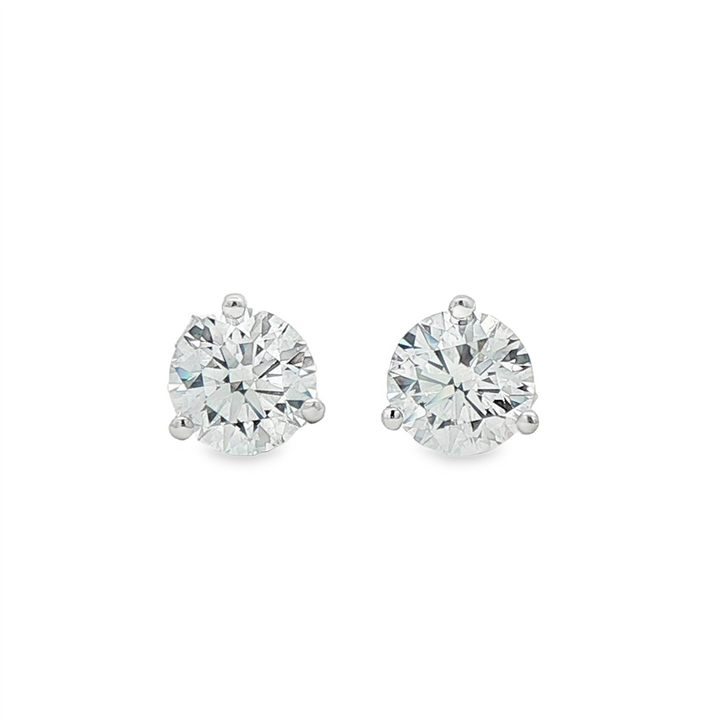 14K White Gold Lab Diamond Stud Earrings – 2.06ctw, VVS2-D