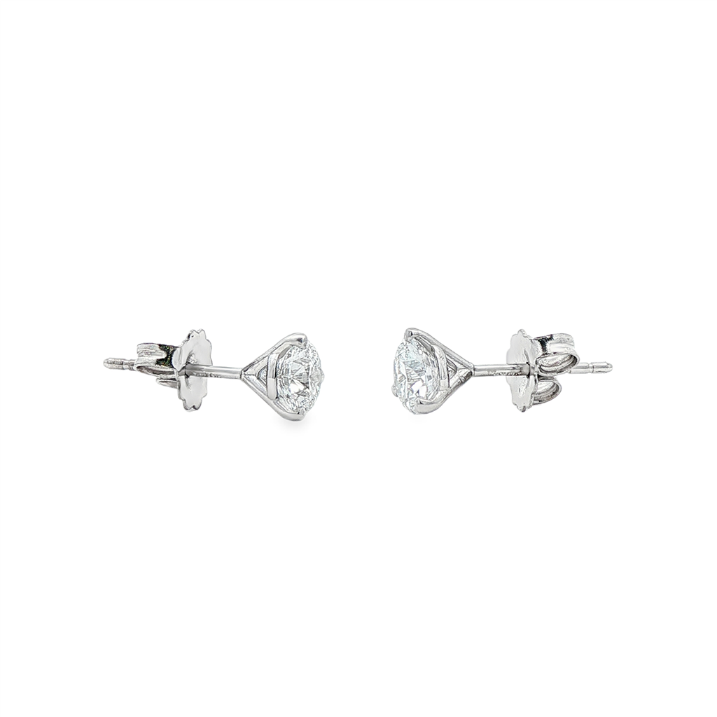 14K White Gold Lab-Grown Diamond Martini Stud Earrings – 1.02ctw (IGI Certified)