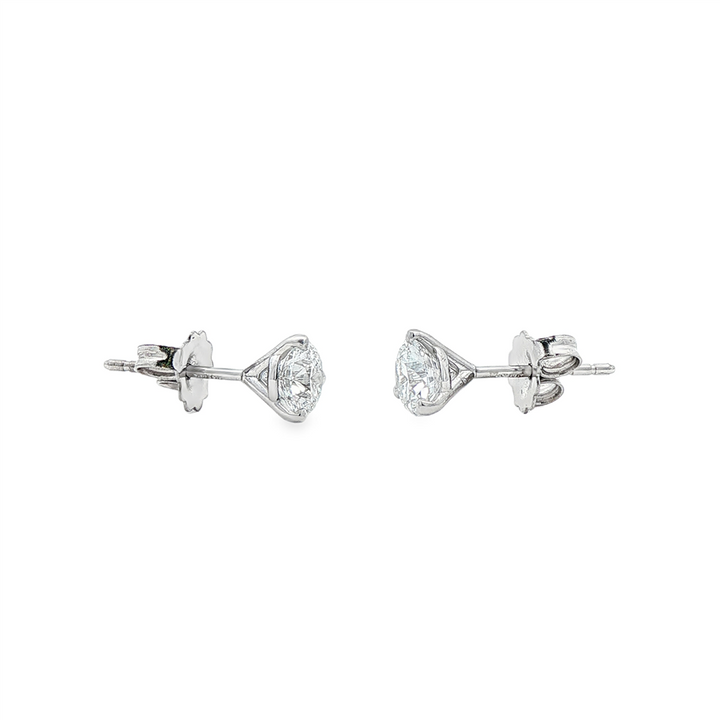 14K White Gold Lab-Grown Diamond Martini Stud Earrings – 1.02ctw (IGI Certified)
