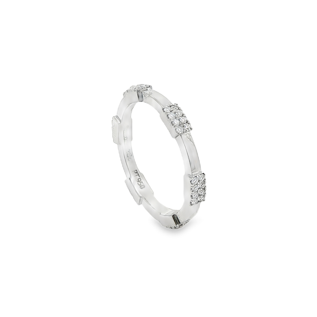 Platinum Lab-Grown Diamond Bar Band – 0.22ctw
