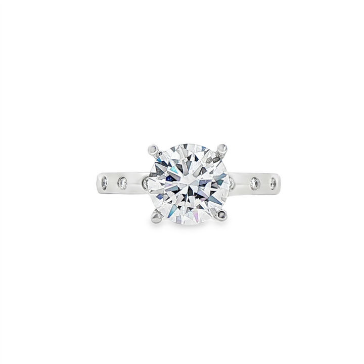 14K White Gold Lab-Grown Diamond Semi-Mount Engagement Ring – 0.06ctw