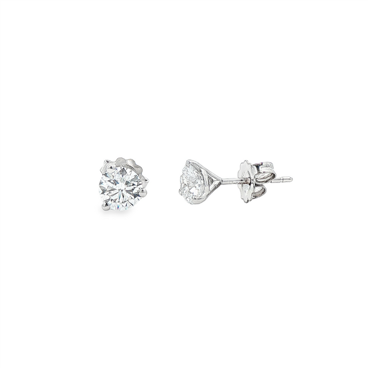 14K White Gold Lab-Grown Diamond Martini Stud Earrings – 1.02ctw (IGI Certified)