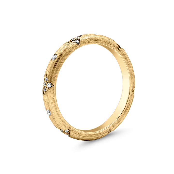 14K Yellow Gold Lab Diamond Star Band – 0.16ctw.