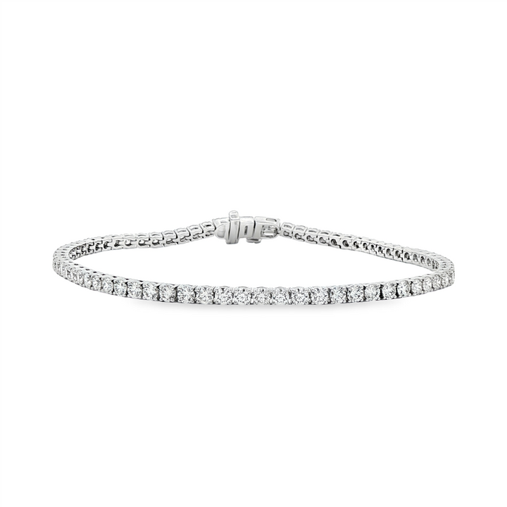 14K White Gold 2.3mm Lab Grown Diamond Tennis Bracelet – 3.33ctw.