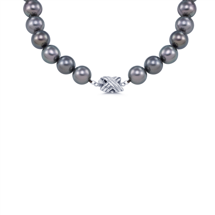 9.7-11.7mm Round Tahitian Pearl 16'' Pearl Necklace.