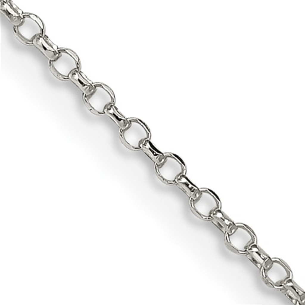 Sterling Silver Diamond-Cut Rolo Chain – 1.5mm, 20"