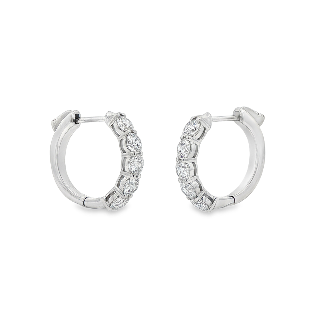 14K White Gold Lab Diamond Hoop Earrings – 1.89ctw, 17x3.7mm, DEF VVS, 5.6g