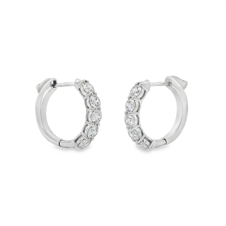 14K White Gold Lab Diamond Hoop Earrings – 1.89ctw, 17x3.7mm, DEF VVS, 5.6g