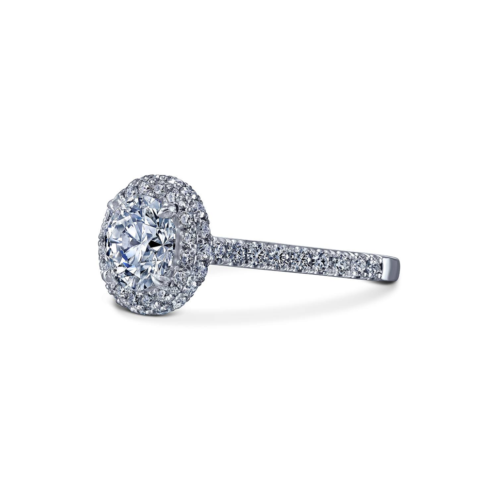 The "Amaris" Platinum Halo Engagement Ring - 2.46ctw.