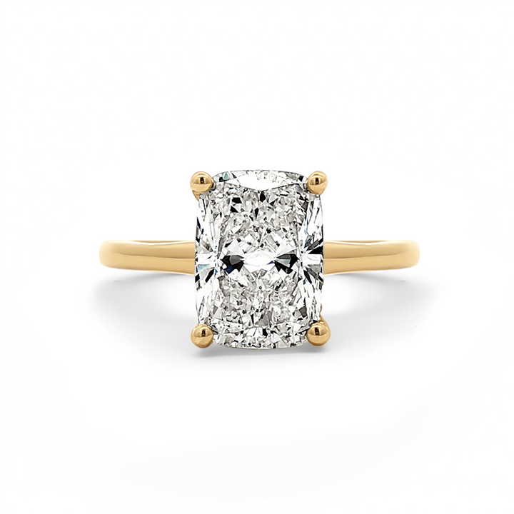 14K Yellow Gold 3.01ct Lab Grown Elongated Cushion Cut Diamond Engagement Ring