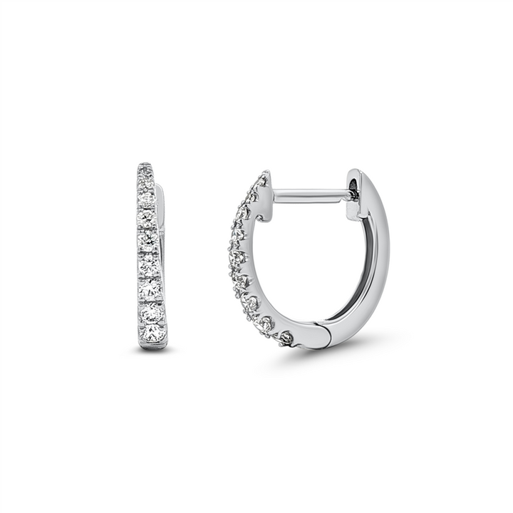 14K White Gold Natural Diamond Hoop Earrings – 0.15 CTW