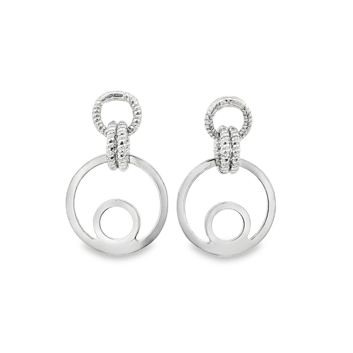 Frederic Duclos Sterling Silver Georgia Circle Drop Earrings – 25mm, 3.3g